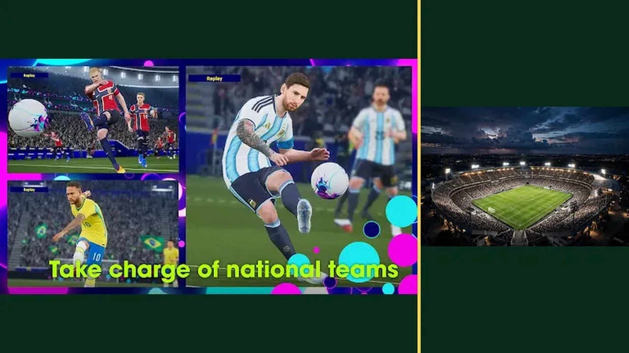 eFootball national team attack with players moving toward goal